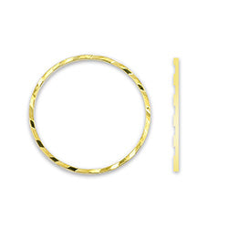 Quick Links, Round, 20 mm (.787 in), Diamond Cut, Gold Color, 10 pc