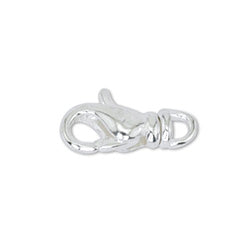 Lobster Clasps, Swivel, 13 mm (.511 in), Silver Plated, 3 pc