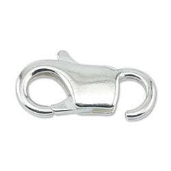 EZ Lobster Clasps, 13 mm (.511 in), Silver Plated, 8 pc