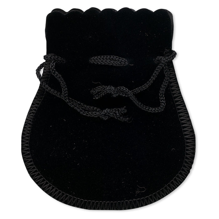 Pouch, Velveteen, Black, 4-1/2 x 3-3/4 inches