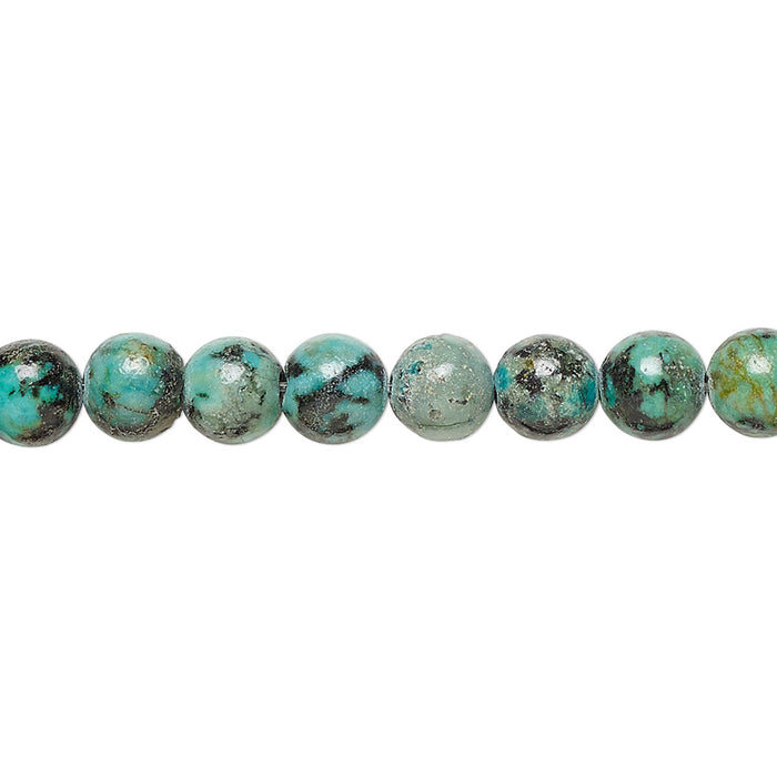 African "turquoise" (jasper) (dyed), 6mm round Beads