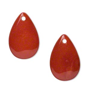 Drop, Red Agate 23x15mm Flat Teardrop